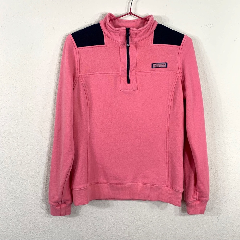 vineyard vines pink & navy pullover sweatshirt